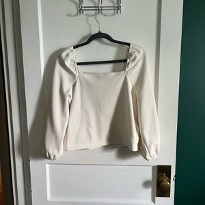 Madewell square neck cream top size small